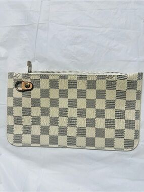 Louis Vuitton Damier Azur Canvas Zip Pouch in Ivory and Gray Check